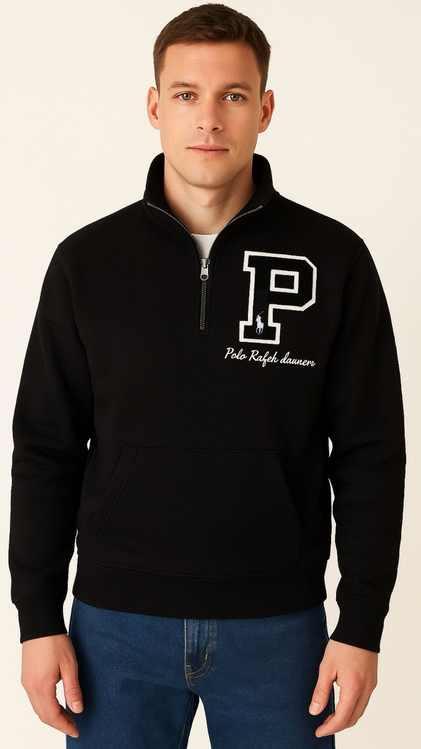 Psp-Quarter Zipper Jet Black