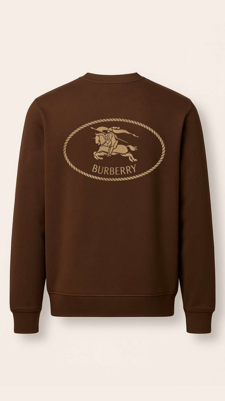 Brown Burberry sweatshirt with logo on a white background