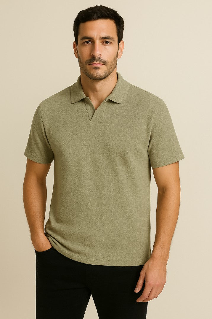 Self Knitted Polo J-Neck
