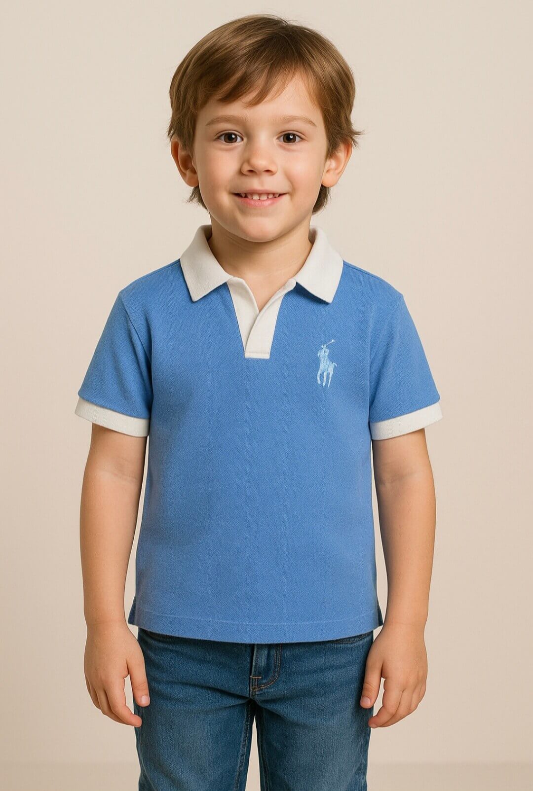 P-Premium Boy Polo Sky