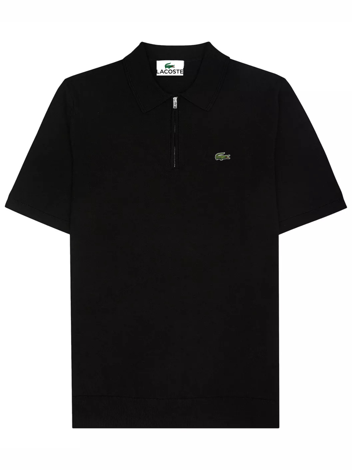 L-Zip Up Polo Black