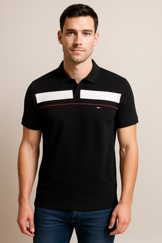 Th-Chest Panel Polo Jet Black