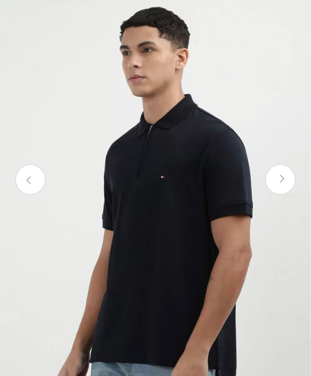 Thf-Premium Zipup Polo Jet Navy