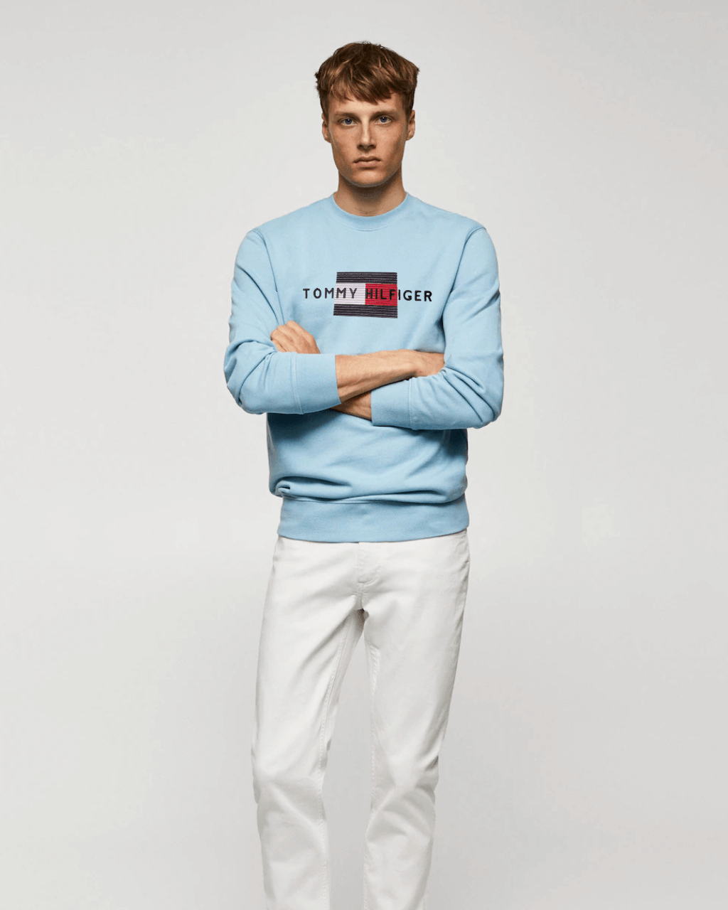 TH- FLAG EMB PREMIUM SWEATSHIRT POWDER SKY