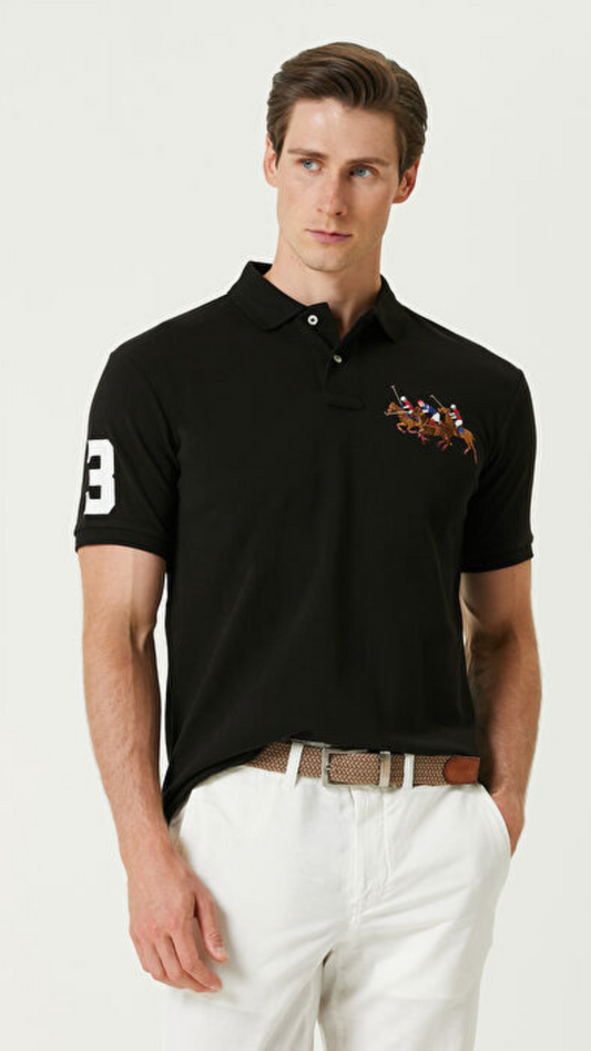 P Essential Polo Jet Black