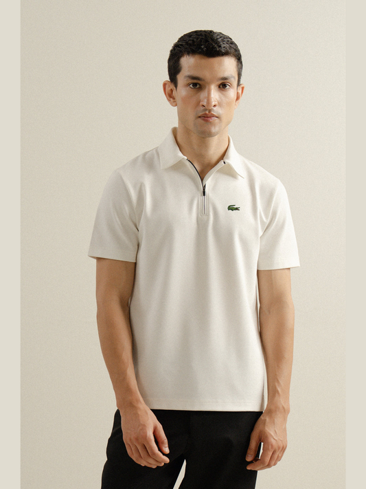 L-Zip Up Polo Stone