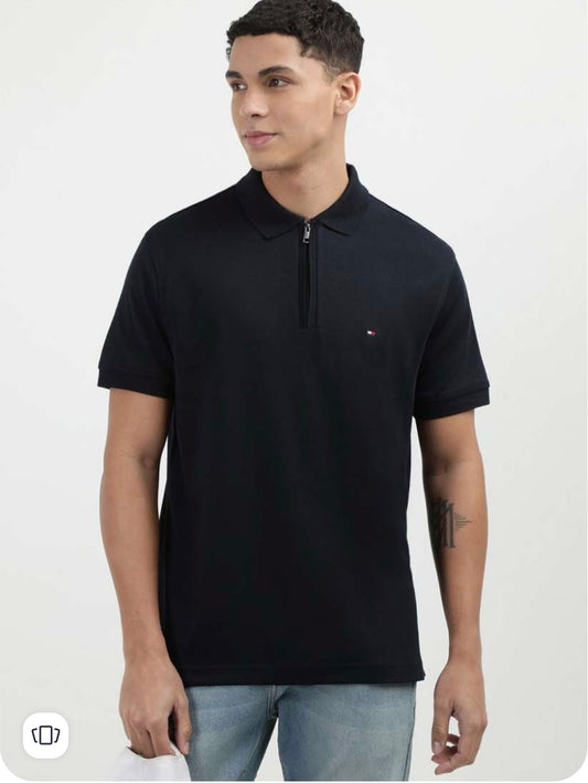 Thf-Premium Zipup Polo Jet Navy