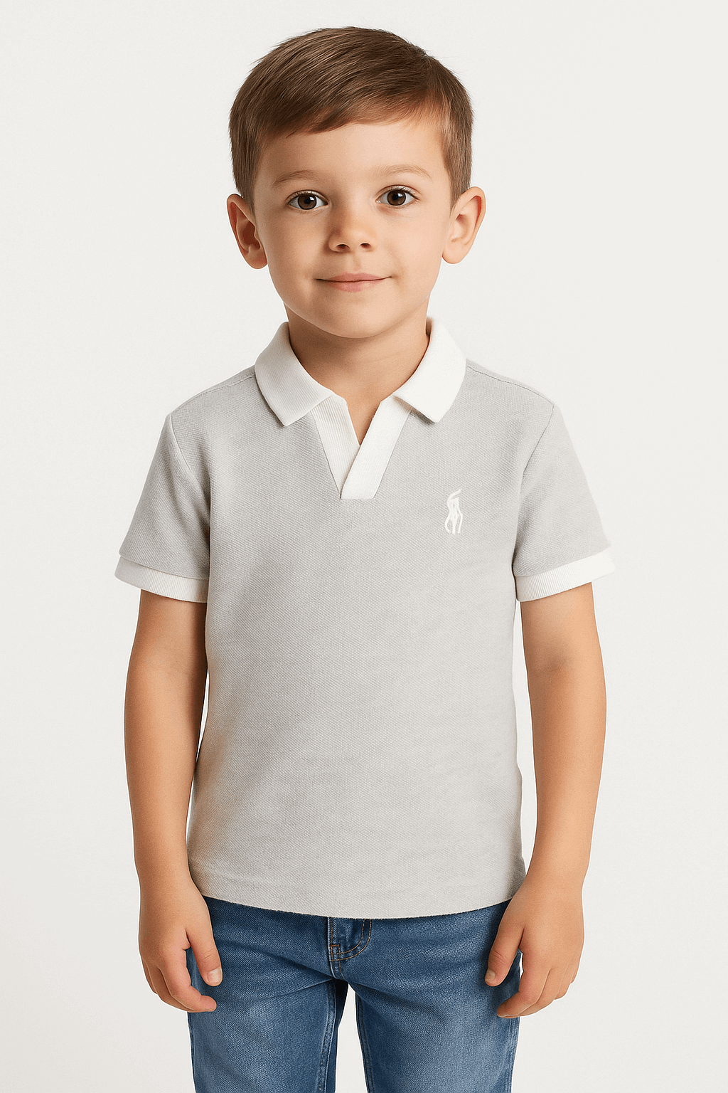 P-Premium Boy Polo L-Grey