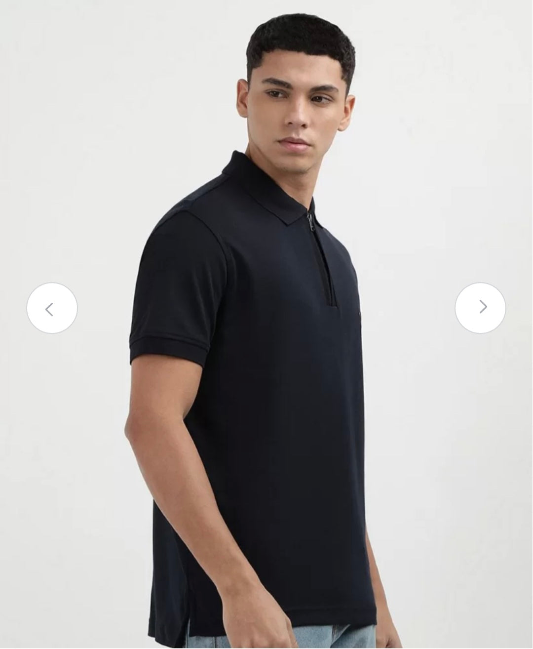 Thf-Premium Zipup Polo Jet Navy